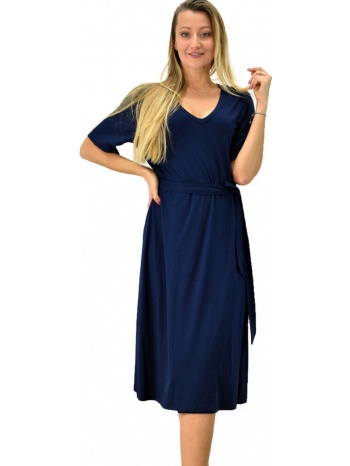 γυναικείο μίντι φόρεμα για μεγάλα μεγέθη μπλε σκούρο 10744