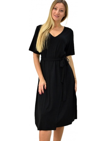 γυναικείο μίντι φόρεμα για μεγάλα μεγέθη μαύρο 10745