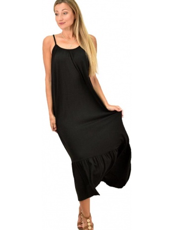 γυναικείο φόρεμα μονόχρωμο μαύρο 10636