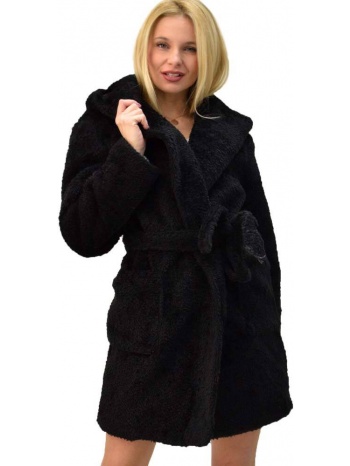 γυναικείο παλτό γούνα μαύρο 5490