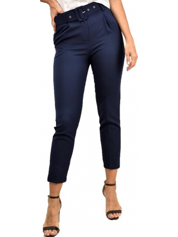 γυναικείο παντελόνι με ζώνη μπλε σκούρο 9875