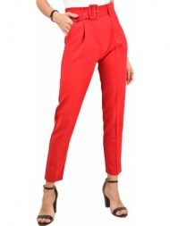 γυναικείο παντελόνι με ζώνη κόκκινο 9878