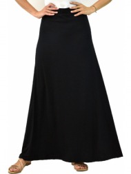 γυναικεία φούστα μάξι μονόχρωμη σε μεγάλα μεγέθη μαύρο 10497