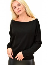γυναικεία μπλούζα με χαμόγελο λαιμόκομψή μαύρο 13126