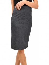 γυναικεία φούστα πλεκτή midi γκρι μελάνζ 13188