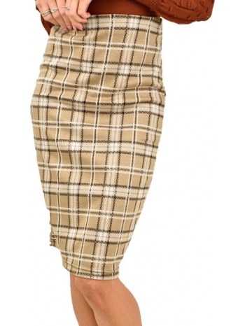 γυναικεία φούστα καρό μπεζ 13194