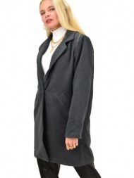 γυναικείο παλτό με γιακά ανθρακί 13302