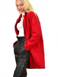 γυναικείο παλτό με γιακά κόκκινο 13305