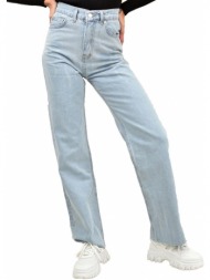 tζιν παντελόνι straight με φλόγα μπλε τζιν 12769