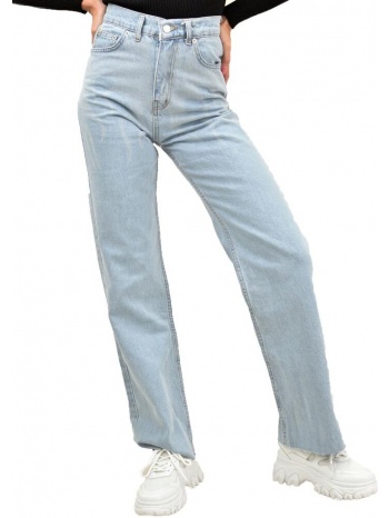 tζιν παντελόνι straight με φλόγα μπλε τζιν 12769