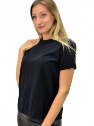 γυναικείο t-shirt μονόχρωμο μαύρο 9396