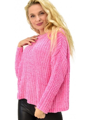 γυναικεία μπλούζα σενίλ ροζ 8868