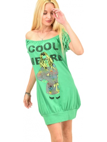 γυναικείο μπλουζοφόρεμα με σχέδιο `cool nerd` φούτερ