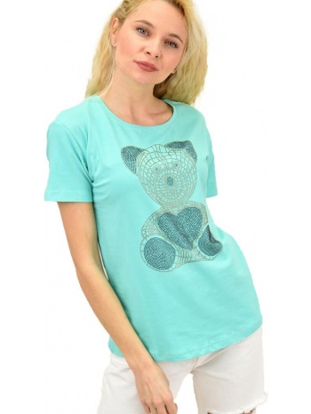 γυναικείο t-shirt με στρας αρκουδάκι βεραμάν 13892