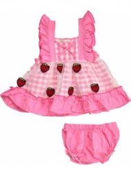 βρεφικό φόρεμα με φραουλίτσες ροζ 14316