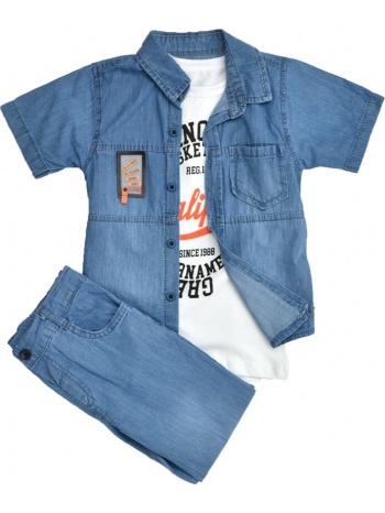 βρεφικό σετ με τζιν μπουφάν μπλε τζιν 14492