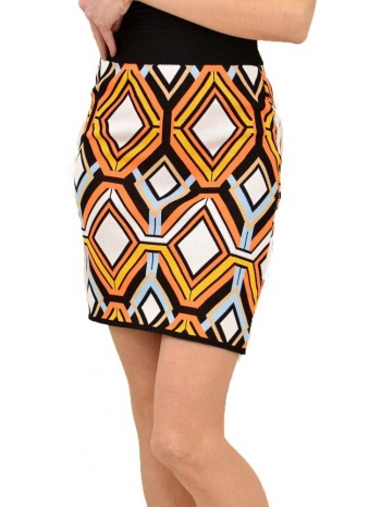 γυναικεία πλεκτή φούστα με μοτίβο πορτοκαλί 14786