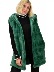 γυναικεία αμάνικη γούνα ντουμπλφας πράσινο 18124