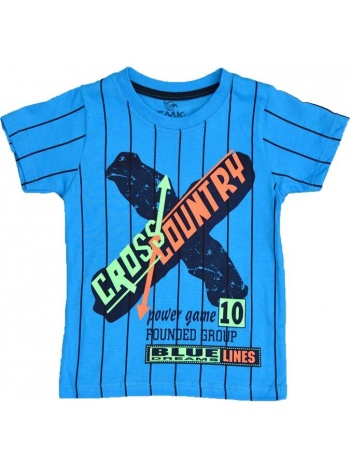 παιδική μπλούζα με τύπωμα cross country μπλε 15852