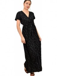 γυναικείο φόρεμα φλοράλ κρουαζέ μαύρο 16031