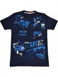 εφηβική μπλούζα με τύπωμα the way μπλε σκούρο 16062