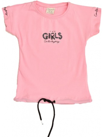 παιδική μπλούζα με τύπωμα και στρας girls ροζ 16376