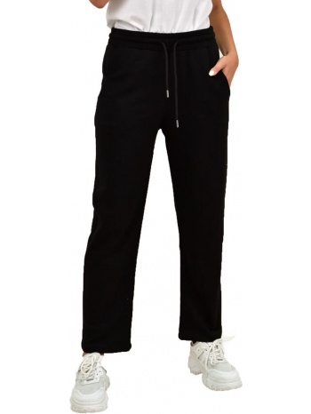 παντελόνι jogger με φαρδύ μπατζάκι μαύρο 17532