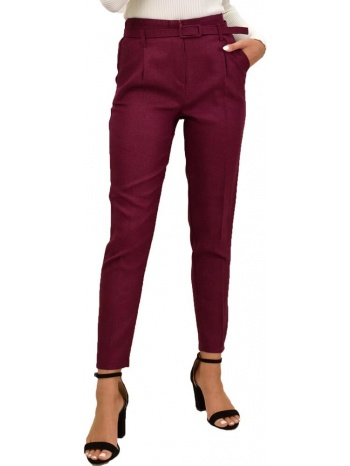 παντελόνι με πιέτες και ζώνη μωβ 17630