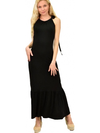 γυναικείο φόρεμα με βολάν μαύρο 14820