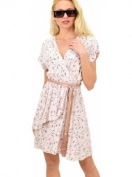 γυναικείο κοντό φόρεμα κρουαζέ απαλό ροζ 14831