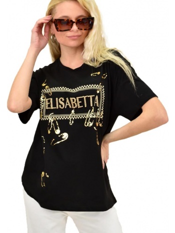 γυναικείο t-shirt με τύπωμα elisabetta μαύρο 14969