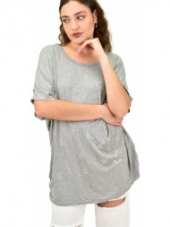 γυναικεία μπλούζα για μεγάλα μεγέθη γκρι 15194