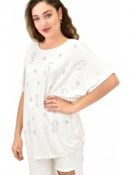 γυναικεία μπλούζα για μεγάλα μεγέθη λευκό 15196