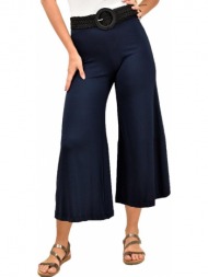 γυναικεία παντελόνα zip-cullote σε μεγάλα μεγέθη μπλε σκούρο 11061