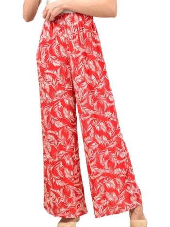 γυναικεία παντελόνα με σχέδιο φύλλα κόκκινο 11399