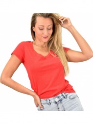 γυναικεία μπλούζα με v λαιμόκομψη κόκκινο 10200