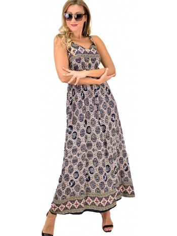 γυναικείο φόρεμα σε εμπριμέ σχέδιο μπλε σκούρο 10293
