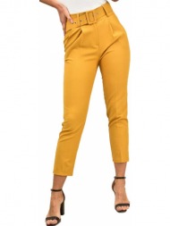 γυναικείο παντελόνι με ζώνη μουσταρδί 9876