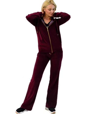 βελουτέ φόρμα σετ μπορντώ για μεγάλα μεγέθη μπορντώ 8242