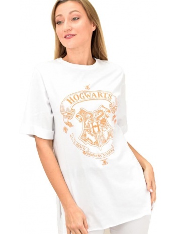 γυναικείο t-shirt oversized με τύπωμα λευκό 9100