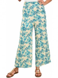 γυναικεία παντελόνα με σχέδιο φλοράλ μπεζ 11160