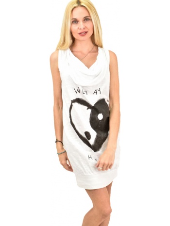 γυναικείο μπλουζοφόρεμα ντραπέ λευκό 11873