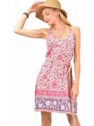 γυναικείο φόρεμα φλοράλ ροζ 11632