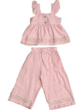 παιδικό σετ μπλούζα με παντελόνα απαλό ροζ 14513