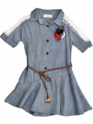 παιδικό φόρεμα με δαντέλα μπλε 14553