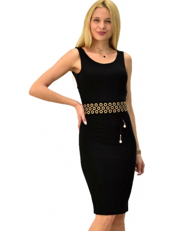 midi εξώπλατο φόρεμα μαύρο 5403