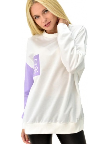 γυναικείο φούτερ με σχέδιο μωβ 7967