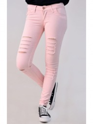 παντελόνι με σκισίματα απαλό ροζ 575
