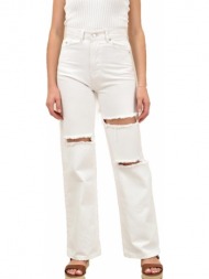 γυναικείο τζιν παντελόνι με σκισίματα λευκό 16057