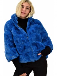 γυναικεία γούνα με μανίκι που αφαιρείται μπλε ρουά 18069